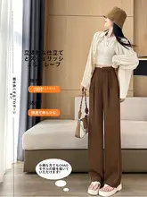 ハイウエストワイドパンツ【新中式デザイン・女性用・夏用・フロントドレープ】（セットアップ対応）