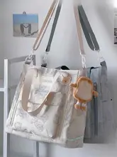 可愛い小熊デザインのトートバッグ【大容量・大学生向け・手提げ・肩掛け】