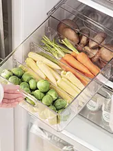 透明PET製 引き出し式冷蔵庫収納ボックス【果物・野菜・卵用】