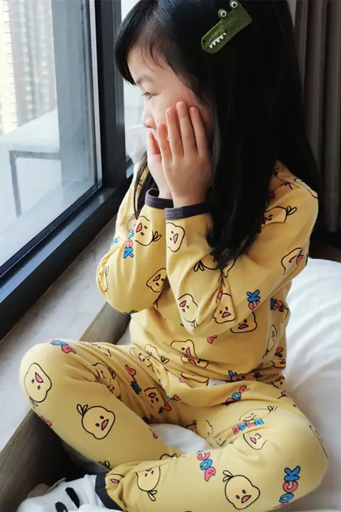 男女兼用 ベビーコットンインナー【春秋冬用・ルームウェア・長袖・パンツ】（セットアップ対応）