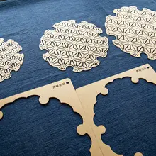刺し子刺繍用テンプレート 雪輪模様 透明描画ボード【DIY工具・硬質材料】