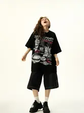 ユニセックス オーバーサイズ趣味プリントTシャツ【アメリカンヴィンテージ風・ショートスリーブ】（セットアップ対応）