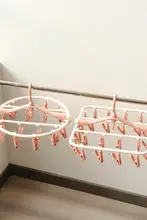 折りたたみ式プラスチック洗濯ハンガー【多機能クリップ付き・インナー・下着用・防風】