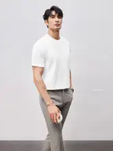 涼感液氨コットンの抗菌半袖Tシャツ【メンズ・通気性・防晒・ラウンドネック・夏用・蚊対策】