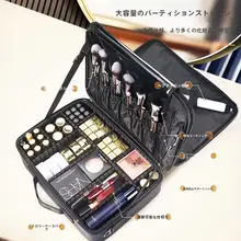大容量化粧ポーチ【女性用・携帯便利・プロ用メイクアップボックス】