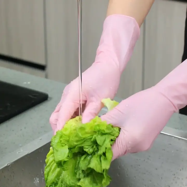 食品用 加長タイプ 使い捨て食器洗い手袋【丁腈ゴム製・厚手・水や油に強い・キッチン用】
