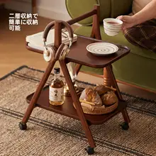 小型木製収納ラック【スナック用・階層型・ベッドサイド＆隙間収納】