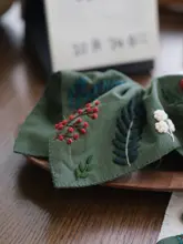 秋冬 DIY 手作り刺繍方形ヘアゴム【布製・クリスマス用・材料キット】