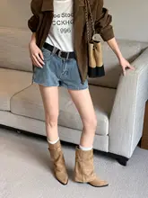 増高デザインの尖った短靴【女性用・中筒・西部スタイル】