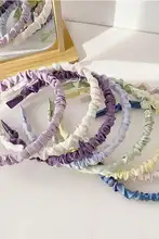 シンプルデザインのサテン風ヘアバンド【皺あり・可愛いアクセサリー・お出かけ用】