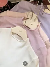 シンプルなニットインナー【ホワイト・ベージュ・ピンク・パープル・ハイネック】