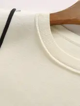 装飾ライン入りカラーコンビニットトップス【修身タイプ・長袖・プルオーバー】（セットアップ対応）