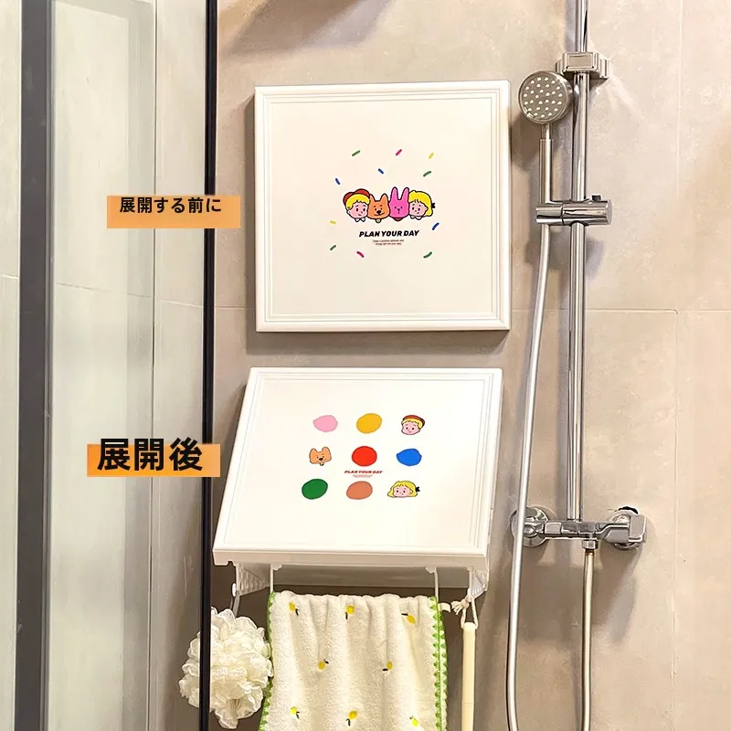 バスルーム天井の収納デザイン：壁掛け式衣類収納ボックスの実用性と設置ガイド