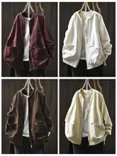 ビンテージスタイルのジッパーカーディガン【長袖・秋用・ゆったりサイズ】