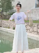 レースケーキスカート【フランス風・女性用・ミディ丈・Aライン】
