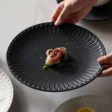 プレート 丸皿 セラミック 陶器 おしゃれ 上品 家庭用 業務用 ステーキ パスタ 和食器