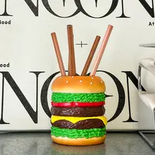 見栄えの良いハンバーガーペンホルダー 事務所 机上装飾品