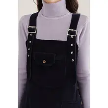 ロングスカート 女性 カジュアル サスペンダーデザイン ファッショナブル ポケット