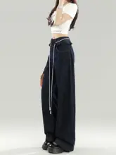 木耳付きアメリカンスタイルのフレアデニムパンツ【夏用・極上の柔らかさ・ワイドレッグ】