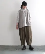 伸縮性に優れた快適なワイドパンツ【四季用・肌に優しい・ゆったりデザイン】（セットアップ対応）