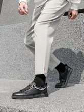 秋用 メンズ 無地の穴あき通気性カジュアルシューズ【スリッポン・楽な履き口】