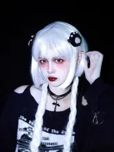 オリジナル手作り毛糸の猫爪ヘアクリップ【黒猫・フワフワ・ダークテイスト】
