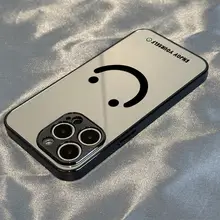 iPhone用 ミラー仕上げスマイルデザインケース【全包対応・高級感】