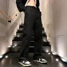 カジュアルな印象のワイドパンツ【春秋用・高街スタイル・ストリートデザイン】