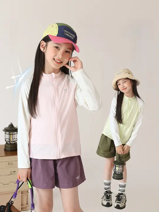 子供用 薄手の立ち襟アウター【夏用・通気性・UVカット・おしゃれ】