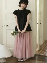 大きなフレアデザインの網状スカート【レトロ・夏用・Aライン・ゆったりフィット】
