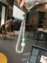 ファッションパール吊り下げストラップ【水晶装飾・耐久性・汎用タイプ】