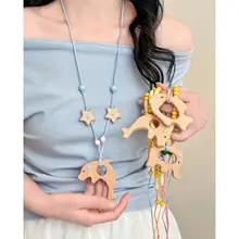 可愛いドルフィンビーズネックレス【ハワイアンスタイル・ロングデザイン】