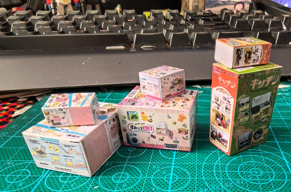 ミニチュア紙箱シーン用小道具【開かないタイプ・リメイク食玩】