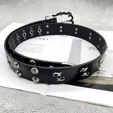 ベルト ユニセックス スタッズ メタルバックル ストリート オリジナルデザイン「Augenstern」