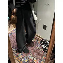 極上の柔らかさのウールワイドパンツ【厚手・ピタッとフィット・秋冬用】（セットアップ対応）