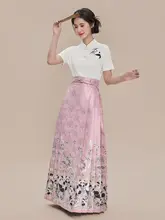 竹林風デザインの夏用短袖トップス【大人用・マ面スカート・国風】（セットアップ対応）