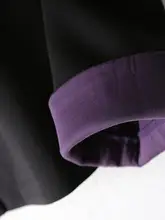 パフスリーブデザインのラウンドネックカラーブロックジャケット【長袖・カジュアルコーディネートに最適】