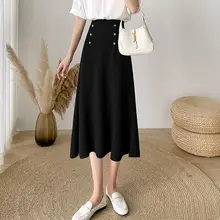 高腰フィッシュテールロングスカート【フリル付き・夏用・通勤向け・Aライン】
