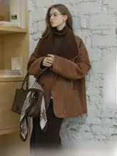 フランス風 ヴィンテージスタイル翻領ジッパーコート【リバーシブル・皮毛一体】