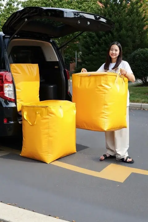 大容量 厚手搬家用バッグ【耐磨性・防水・衣類や寝具の収納に最適】