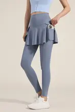 maxrun 冬用 ヨガパンツ【厚手・高腰・大サイズ・加裏起毛・スカート付き】