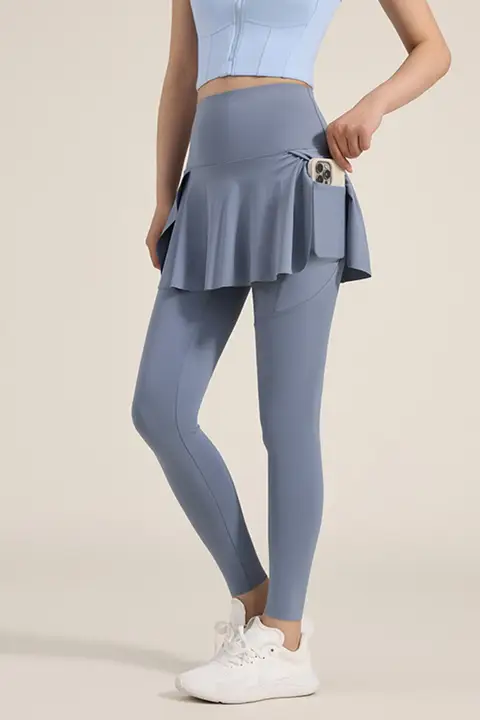 maxrun 冬用 ヨガパンツ【厚手・高腰・大サイズ・加裏起毛・スカート付き】