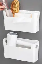吹風機用収納ボックス【穴あけ不要・壁掛け式・バスルーム用】