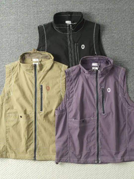 秋季用 メンズ アウトドアスポーツベスト【速乾・透湿・立襟デザイン】