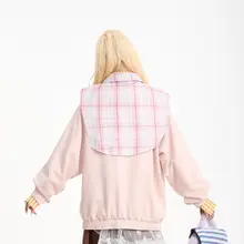ジャケット レディース チェック柄 ケープ付き テーラード アメリカン風 ルーズ ゆったり 秋 カジュアル 着回し 上品「NERESUM」