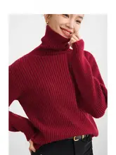 ROCO レトロベリーカラータートルネックセーター【ルーズフィット・厚手・秋冬用】