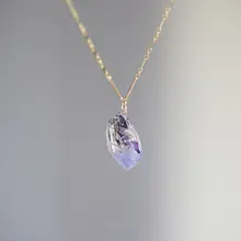 ネックレス ジュエルモチーフ UVレジン アジサイ 押し花 14KGF 水洗い可能 「miraflora」