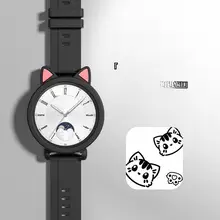 スマートウォッチ用保護ケース【猫耳デザイン・シリコン・スポーツ向け・全包鉄膜】（セットアップ対応）