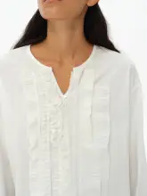 レース仕立て ルーズフィット詩人Tシャツ【流浪風・長袖・フリルデザイン】（セットアップ対応）
