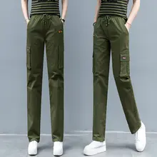 多ポケット工装パンツ【春秋用・ストレート・ハイウエスト・綿100%・アウトドア用】（セットアップ対応）